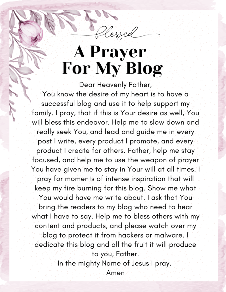 A Prayer For My Blog (Free Printable)