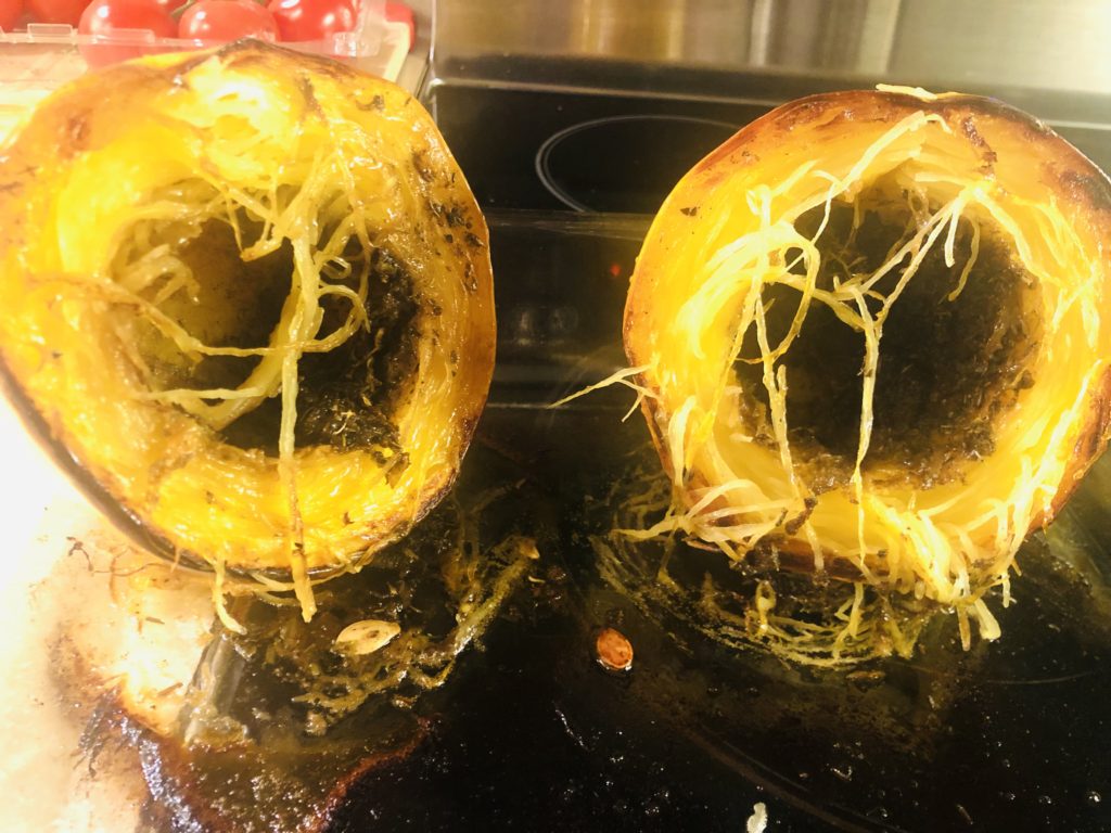 The baked squash from Dr. Berg's Keto Baked Squash 