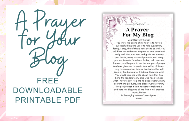 Free Printable Prayer For Your Blog {Downloadable PDF}